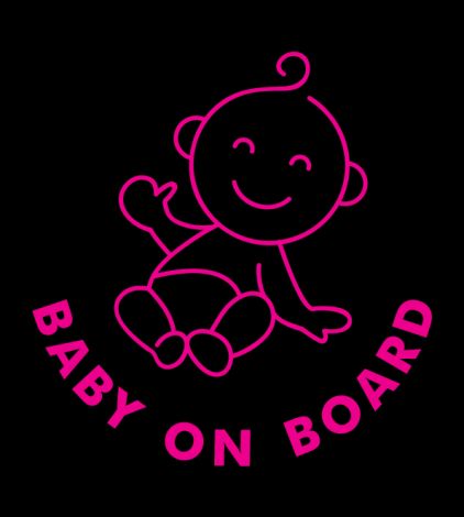 Baby on Board Outline-pink
