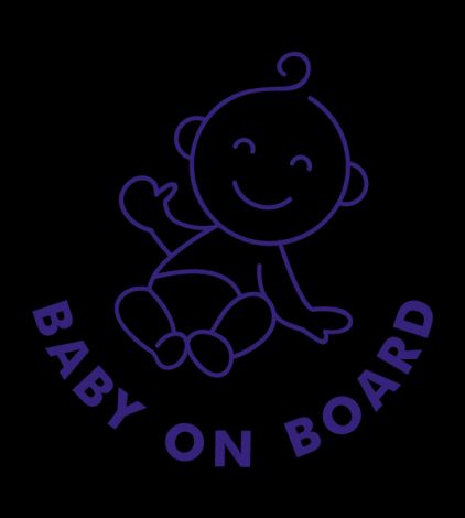 Baby on Board Outline-purple