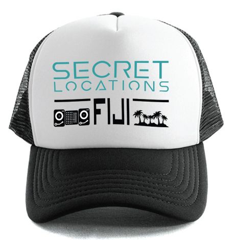 Secret Location Trucker-White/Black