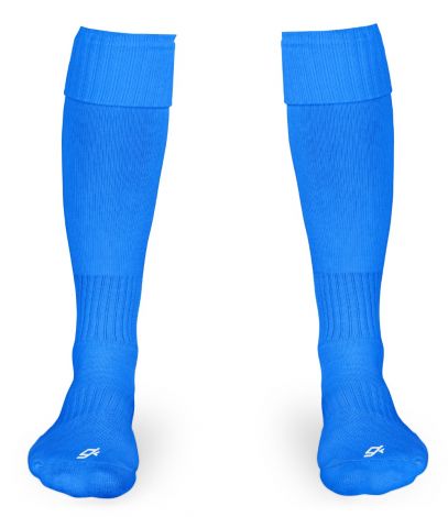 Fine Knit European stlye football sock with Turnover Top-XS  5-8-Sky Blue