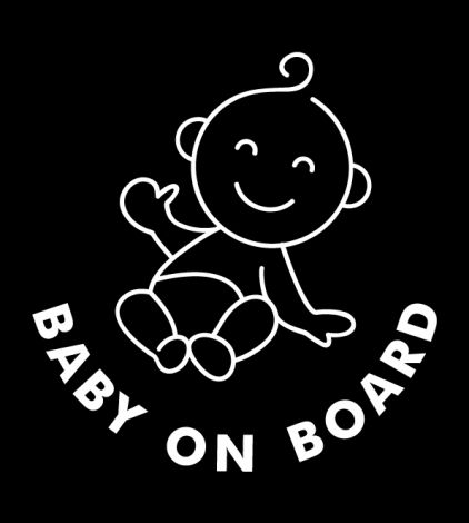 Baby on Board Outline-white