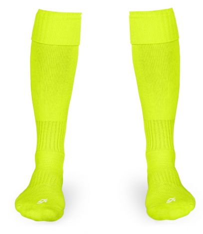 Fine Knit European stlye football sock with Turnover Top-XS  5-8-yellow